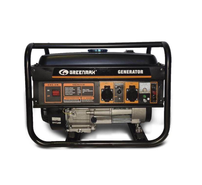 Генератор бензиновий GREENMAX MB3600B 2.5/2.8 кВт з ручним запуском